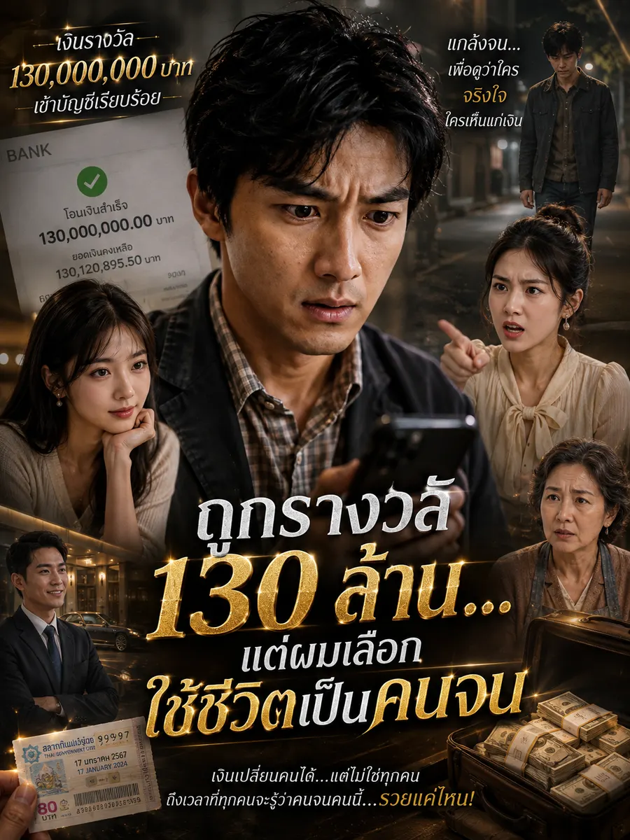 ถูกรางวัล 130 ล้าน...แต่ผมเลือกใช้ชีวิตเป็นคนจน — ซีรีส์สั้นออนไลน์